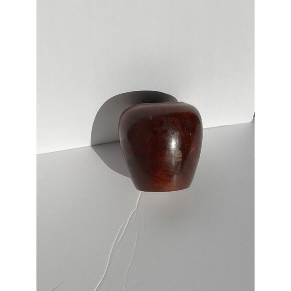 3.75” Petit Carved Wood Vase, Wall Snug Flat Side - Picture 15 of 16